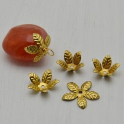 Copriperla fogliolina in ottone oro 10x15mm Gioie d'Oriente