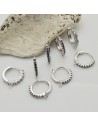 Orecchini cerchietti tondi in ottone argento con zirconi colorati 14mm 1 paio | GDO
