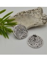 Base orecchini a forma rotonda traforata in Zama argentata 24mm 1 paio | GDO