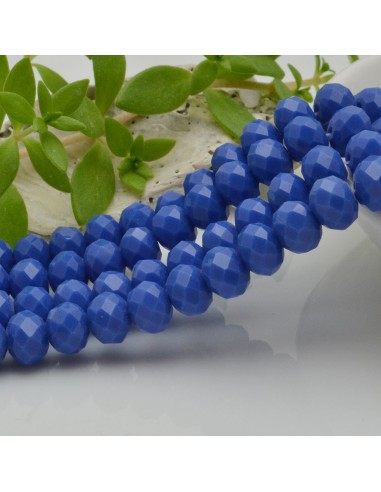 Filo di Mezzi Cristalli cinesi Celeste rondelle cipollotti 6x8mm sfaccettati briolette 65-70pz GDO | Gioie d'Oriente