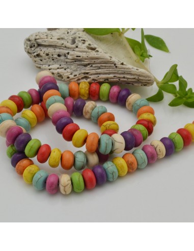filo pietre Howlite tinte forma rondelle lisce 4.5 x 8.5 mm circa 80pz 1 filo 40cm circa | GDO