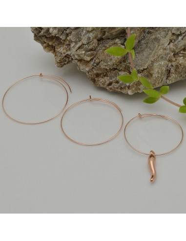 base orecchini a cerchio  in acciaio oro rosa sottili base orecchini varia misura per le tue creazioni