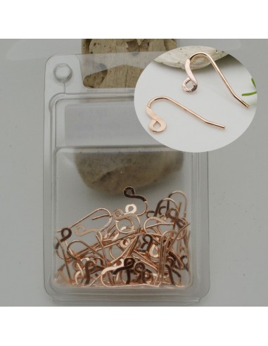 maxi confezione monachelle in acciaio forma gocce placato oro rosa piatta 19 mm per 42 pz 