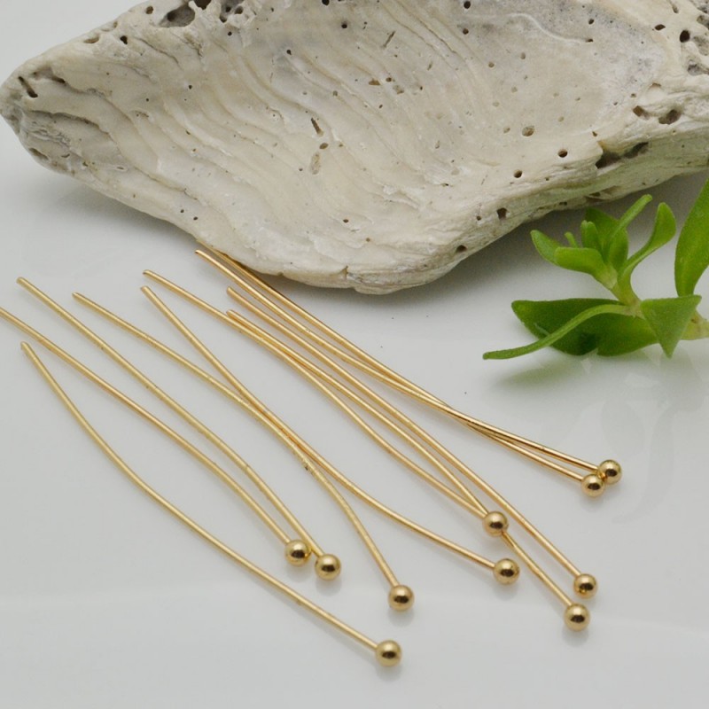 Chiodini con testa a pallina in Acciaio oro filo 0.6mm 10pz - Varie misure | GDO