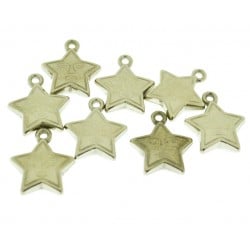 Ciondoli stelle con viso in Argentone argento 19x17 mm 8pz Gioie d'Oriente
