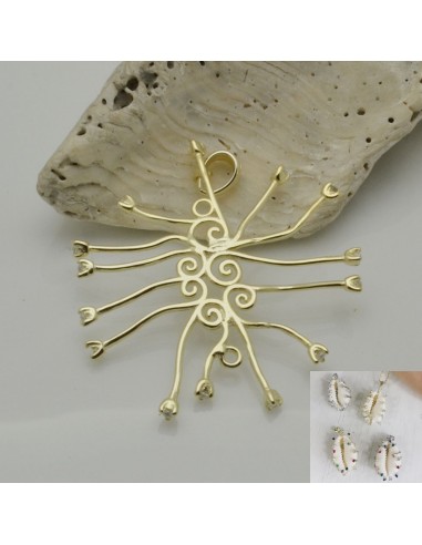 base per conchiglia in argento 925 porta conchiglia placato oro con zircone per decorare le tuo gioielli