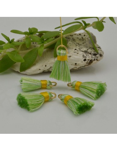 Ciondolo nappina di seta colore verde mix 22mm 2pz | GDO
