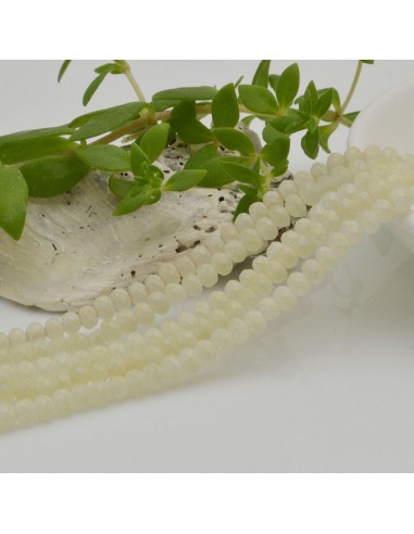 Filo di Mezzi Cristalli Panna Opaco Rondelle 3x4mm Cipollotti Sfaccettati 125 a 145pz GDO | Gioie d'Oriente