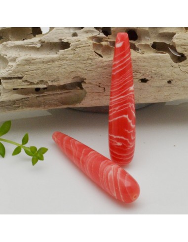 gocce colore rodocrosite in resine liscio 10 x 50  mm 1pz fai da te le tue creazioni