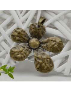 Ciondoli pendente margherita per le tue creazioni in metallo bronzo 70 mm 1pz Gioie d'Oriente