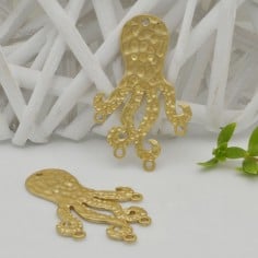 Ciondolo polipo in zama oro 32 x 52 mm 1pz Gioie d'Oriente