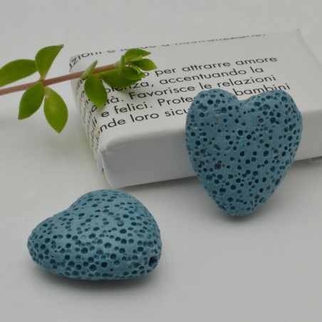 Pietre laviche a cuore 20 mm colori vari 2pz Gioie d'Oriente