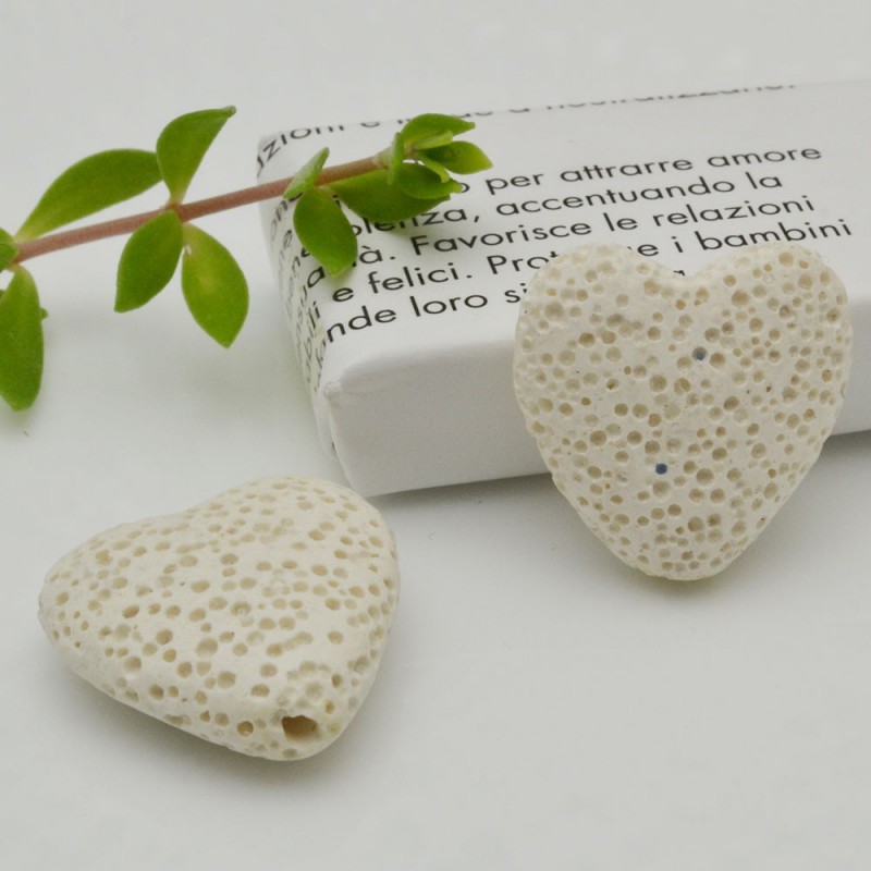 Pietre laviche a cuore 20 mm colori vari 2pz Gioie d'Oriente