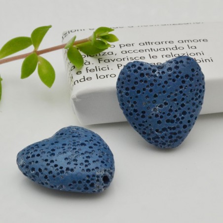 Pietre laviche a cuore 20 mm colori vari 2pz Gioie d'Oriente