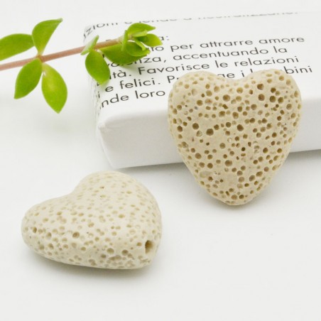Pietre laviche a cuore 20 mm colori vari 2pz Gioie d'Oriente