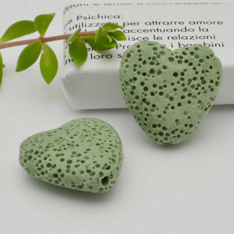 Pietre laviche a cuore 20 mm colori vari 2pz Gioie d'Oriente