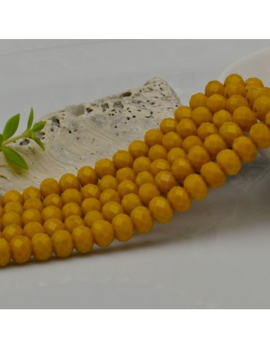 Filo di Mezzi Cristalli Ocra Rondelle Cipollotti 4x6mm Sfaccettati Briolette circa 90pz GDO | Gioie d'Oriente