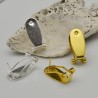 Base orecchini con perno e clip in ottone lucido 8.5x18.5mm|GDO