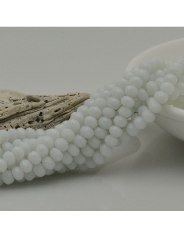 Filo di Mezzi Cristalli Bianco Rondelle 3x4mm Sfaccettati Briolette 125 a 140pz GDO | Gioie d'Oriente