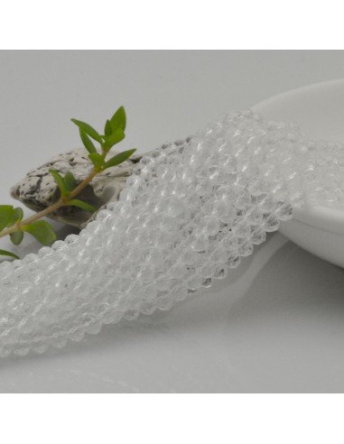 Filo di Mezzi Cristalli Bianco Trasparente Rondelle 3x4mm Sfaccettati Briolette 125 a 145pz GDO | Gioie d'Oriente