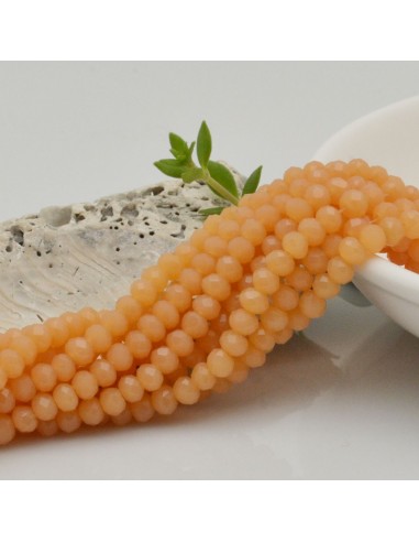 Filo di Mezzi Cristalli Cipria Scuro Rondelle 3x4mm Sfaccettati Briolette 125 a 145pz GDO | Gioie d'Oriente
