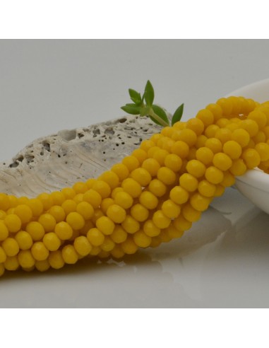 Filo di Mezzi Cristalli Giallo Scuro Rondelle 3x4mm Sfaccettati Briolette 125 a 145pz GDO | Gioie d'Oriente