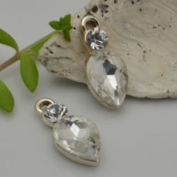 Ciondolo corona in zama con zirconi 14x21 mm 1pz Gioie d'Oriente 2