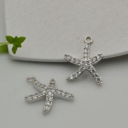 Ciondolo stella marina in rame con zirconi 13x16 mm 1pz Gioie d'Oriente 2