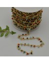 Catena Rosario con perline indiane 2 mm base oro col mxi conf 50 cm per fai da te