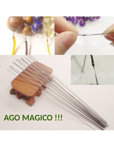 AGO MAGICO per infilare le perline  0.5 mm lunghezza 38 cm misura viaria