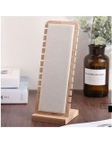 Espositore Gioielli in Bambù e Velluto Panna 10x28cm