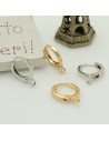 Base monachella qualità chiusa a molla tonda argento rodio 11 x 14 mm in ottone per fai da te