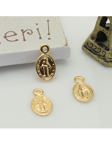 Ciondoli madonnina in ottone 6x11 mm 2pz Gioie d'Oriente
