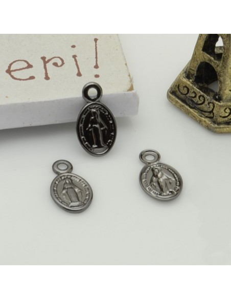 Ciondoli madonnina in ottone 6x11 mm 2pz Gioie d'Oriente