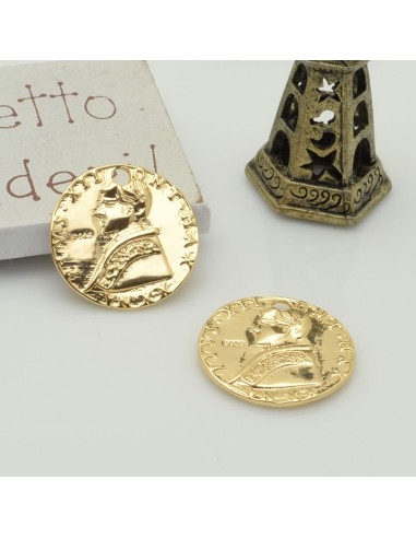 Ciondolo forma moneta 18mm in ottone per creazioni gioielli |GDO