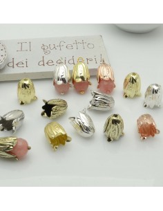 Copriperla fiore campanula ottone 10x12mm Gioie d'Oriente
