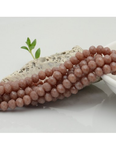 Filo di Mezzi Cristalli Salmone Scuro Rondelle Cipollotti 4x6mm Sfaccettati Briolette circa 90pz GDO | Gioie d'Oriente