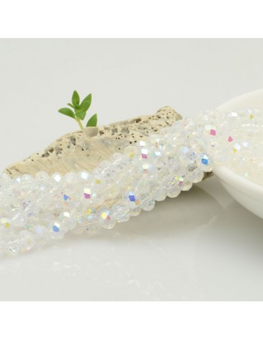 Filo di Mezzi Cristalli Trasparente AB Rondelle Cipollotti 4x6mm Sfaccettati Briolette circa 90pz GDO | Gioie d'Oriente