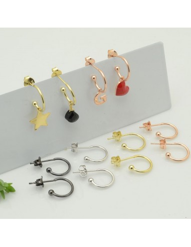 Orecchini mini cerchietti in argento 925 cerchio 11 mm spessore 1 mm per le tue creazioni
