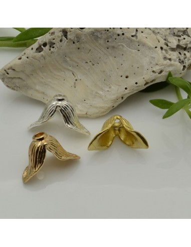 Copri perla a forma fiore 12 x 20 mm  in ottone 2pz per le tue creazioni