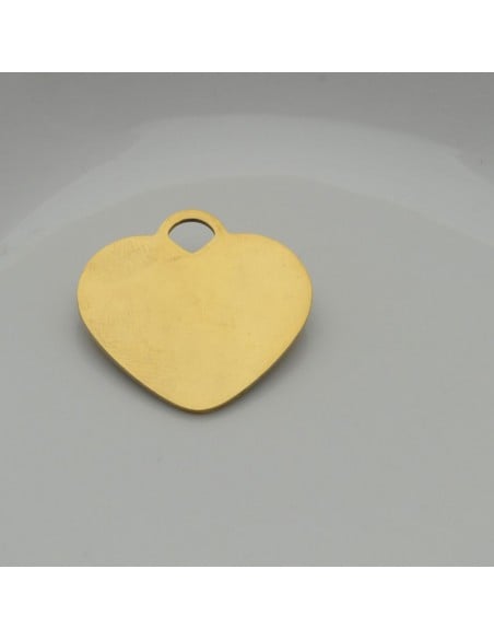 Ciondolo cuore grande in acciaio inossidabile 24 mm 1pz colori vari Gioie d'Oriente