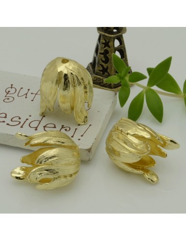 Copriperla fiore in ottone 14x16mm variante In Ottone - Oro Gioie d'Oriente