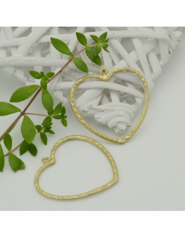 Ciondolo cuore in zama oro 49x49 mm 1pz Gioie d'Oriente