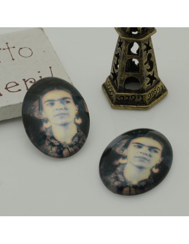1 pz Frida Kahlo Cabochon  in resina 18 x 25  mm per orecchini tue le creazioni