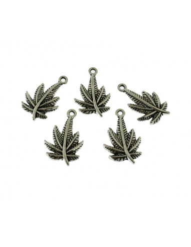 Ciondoli foglie rame argento oro 15x23 mm 5pz Gioie d'Oriente