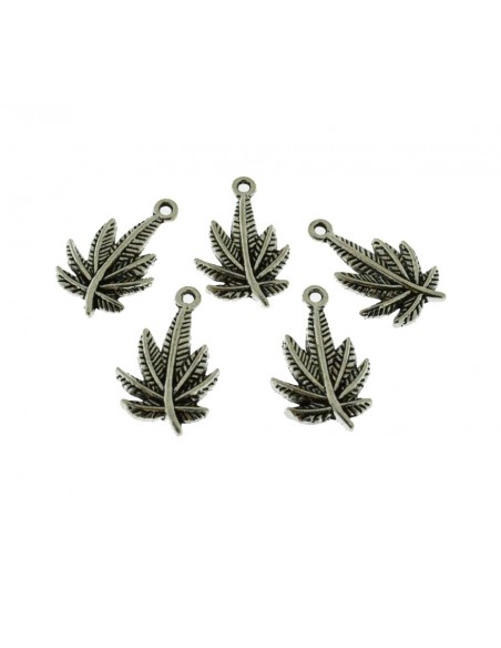 Ciondoli foglie rame argento oro 15x23 mm 5pz Gioie d'Oriente