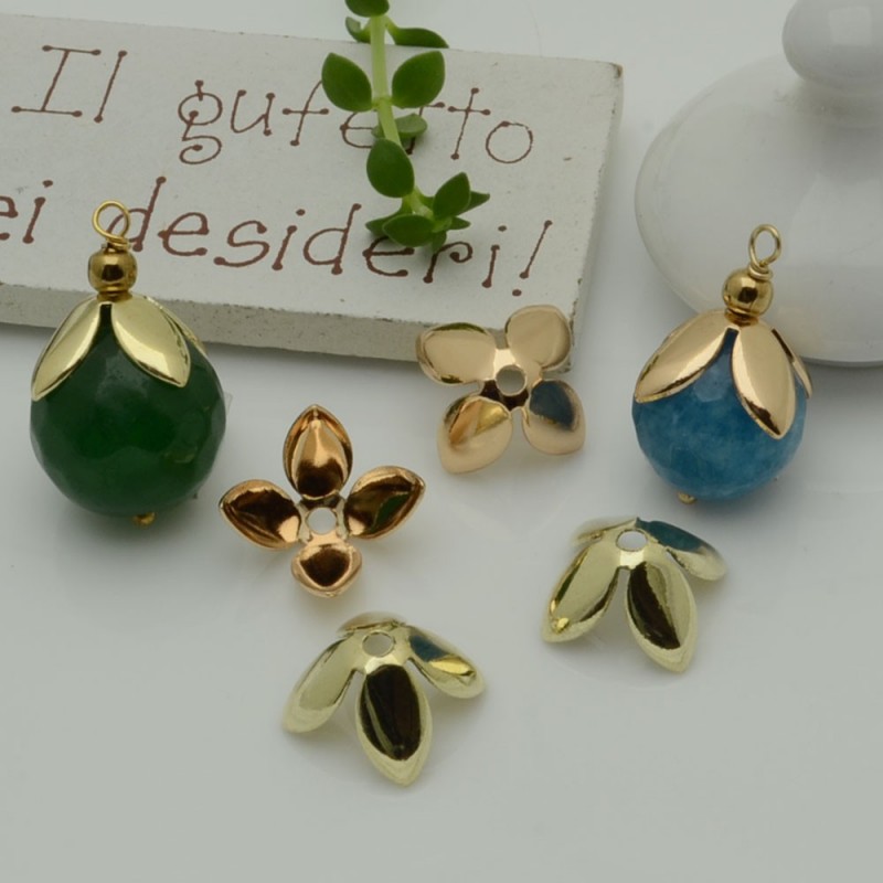 Copriperla fiore liscio ottone 15mm Gioie d'Oriente