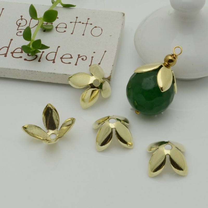 Copriperla fiore liscio ottone 15mm Gioie d'Oriente