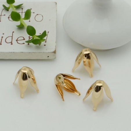 Copriperla fiore liscio ottone 12x10mm Gioie d'Oriente