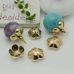 Copriperla fiore liscio ottone 15mm Gioie d'Oriente